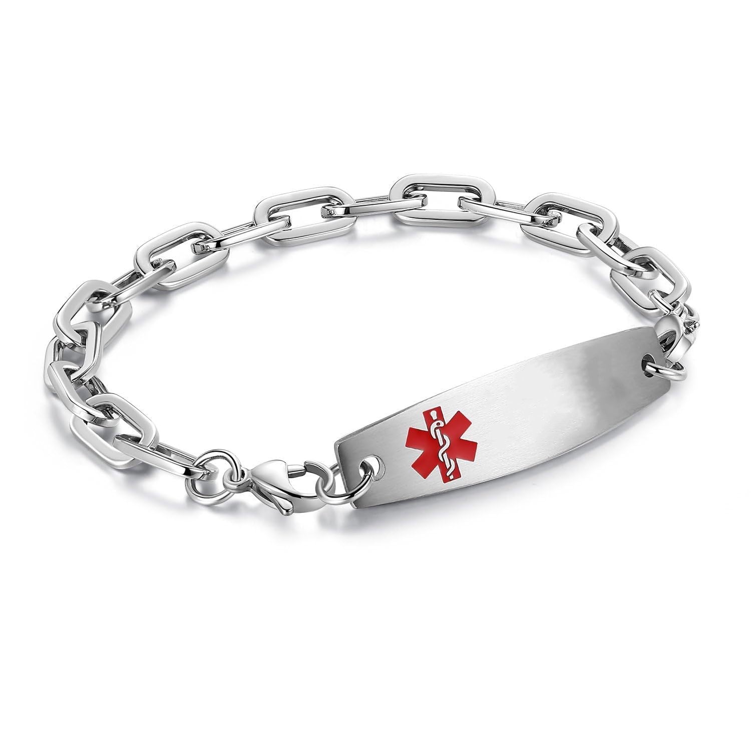 Silver Colour Medical Link ID Bracelet-Medical ID Bracelet-Auswara