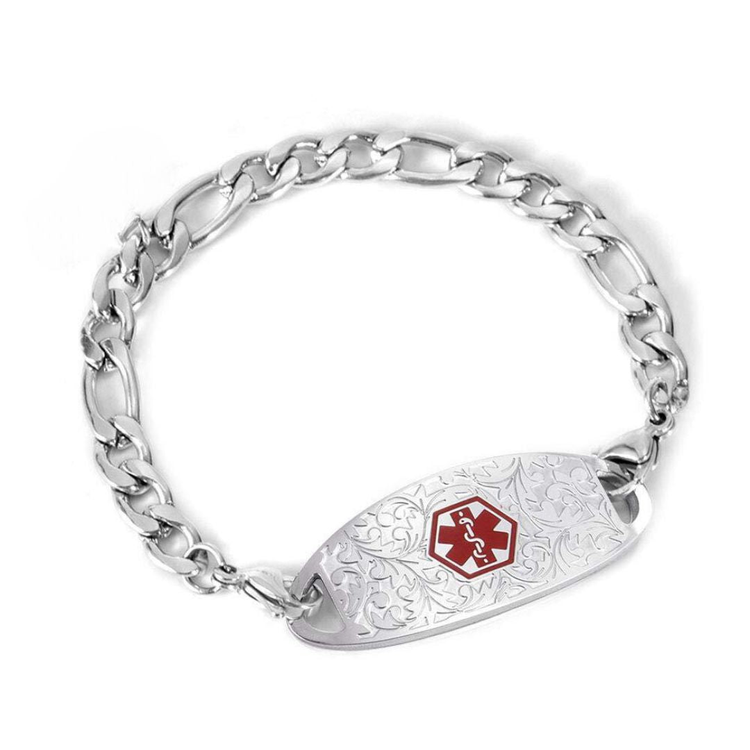 Silver Lace Medical Alert-Medical ID Bracelet-Auswara