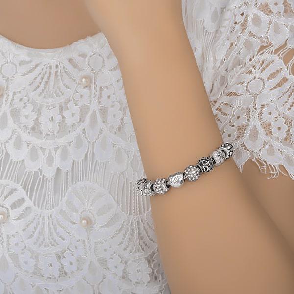 Silver Love Charm Bracelet-Women Bracelets-Auswara