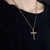 Stainless Steel Nail Cross Necklace – Gold Colour-Cross Necklace-Auswara