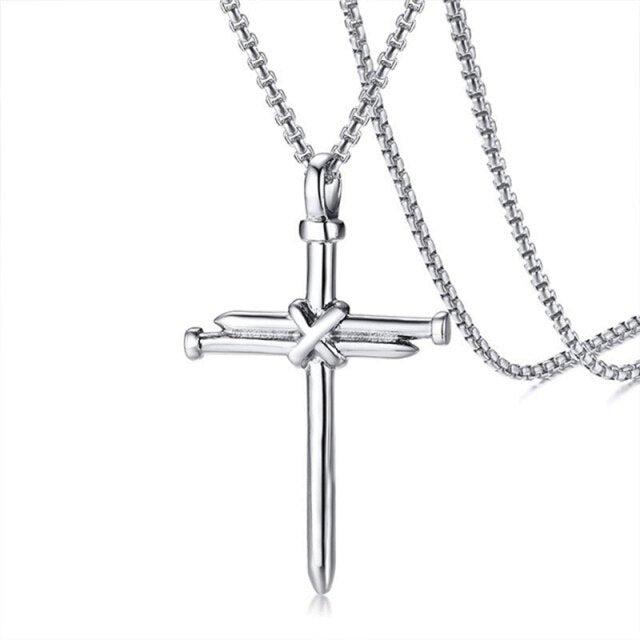 Nail Cross Pendant w/braided chain - The ACTS Mission Store