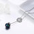 Sterling Silver Black Pearl with CZ Circular Pendant Necklace-Women Necklace-Auswara