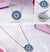 Sterling Silver Round Evil Eye Cubic Zirconia Necklace-Evil Eye Necklace-Auswara