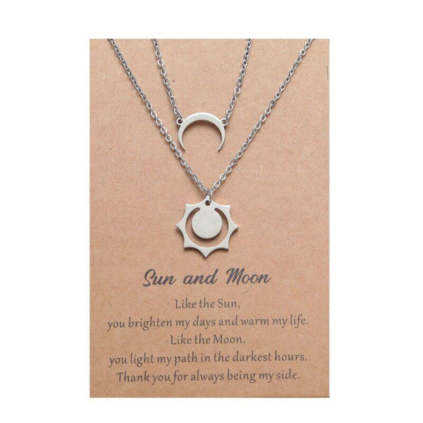 Sun and moon necklace on sale set