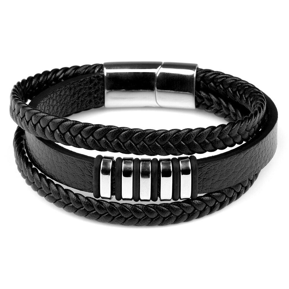 Triple Stacked Leather Bracelet