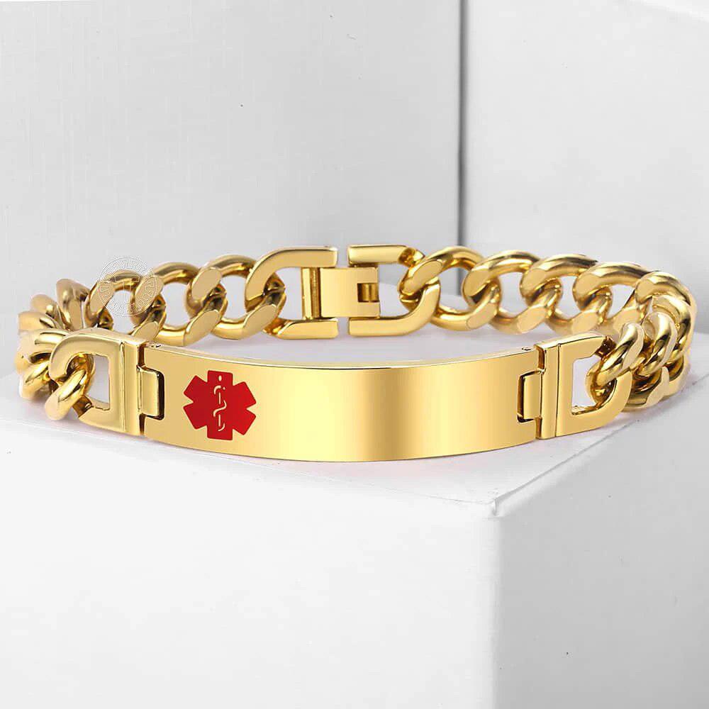 UniSafe Gold Emblem Medical ID Bracelet-Medical ID Bracelet-Auswara