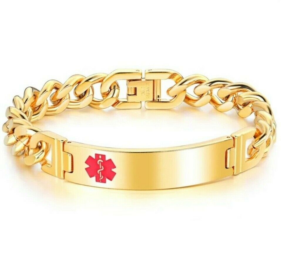 UniSafe Gold Emblem Medical ID Bracelet-Medical ID Bracelet-Auswara