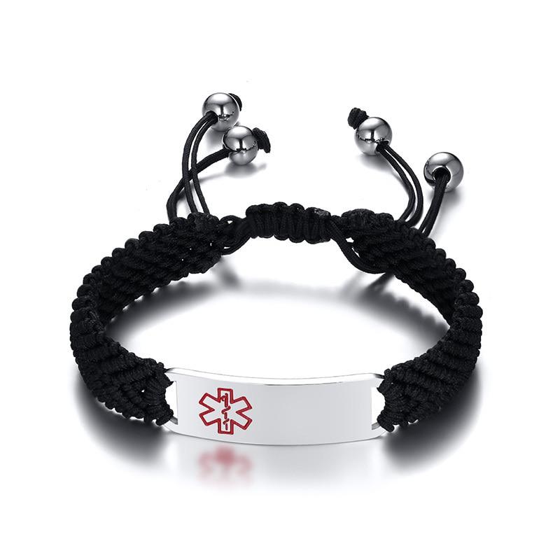 Unisex Medical ID Rope Braided Bracelet-Medical ID Bracelet-Auswara