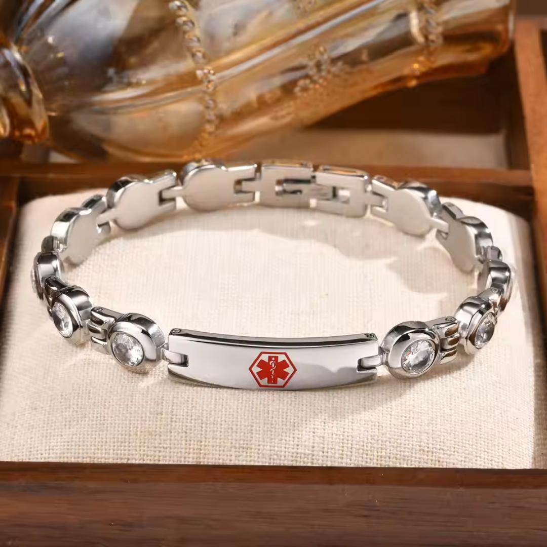 Women's CZ Medical ID Bracelet