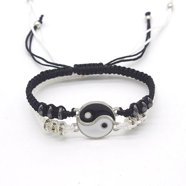 Yin And Yang Adjustable Bracelet Set-Couple Bracelet-Auswara