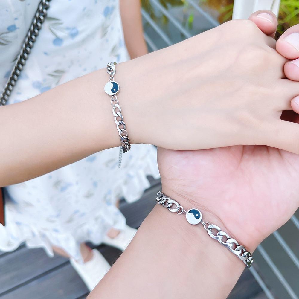 Yin Yang Adjustable Matching Couples Bracelet-Couple Bracelet-Auswara